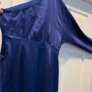 Trina Turk Silk Royal Blue one shoulder dress
